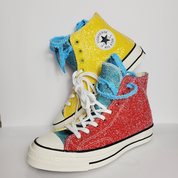 NEW J. W. Anderson Glitter Converse All Star High Top Sneakers Mens 13 - Picture 2 of 12